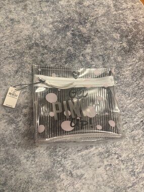 Victoria's Secret Clear Cosmetic Pouch with Pale Pink Polka Dots